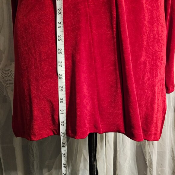 #184 NEW Chicos Size 3 Travelers Classic Side-Slit Jacket in Enamel Red - Picture 5 of 9